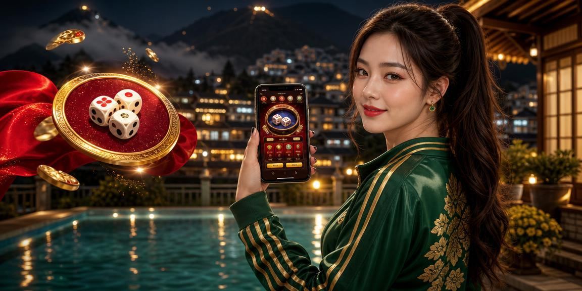 Người chơi tại Sapa mặc áo dài xem kết quả Tài Xỉu trên điện thoại giữa núi rừng