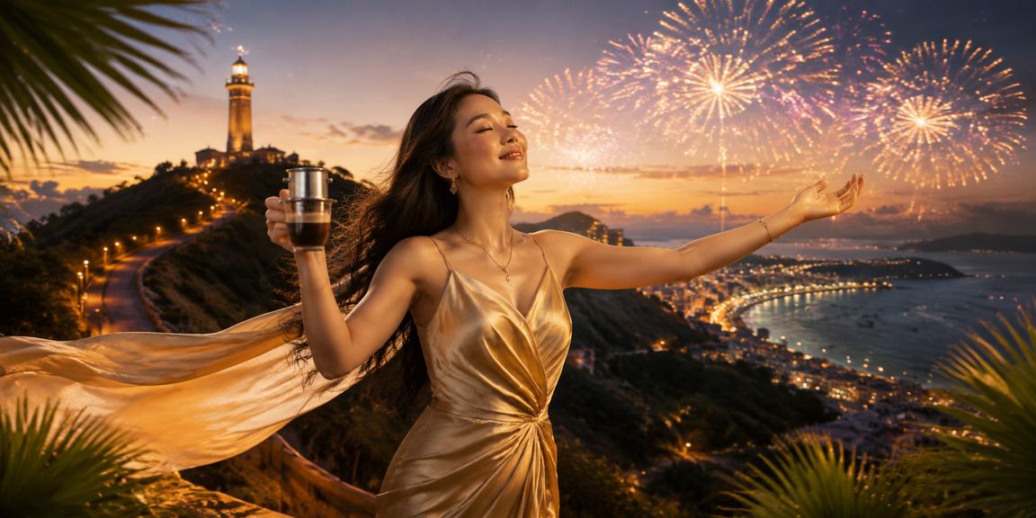 Thành viên VIP tại Vũng Tàu kiểm tra trạng thái rút tiền trên điện thoại bên ly cà phê